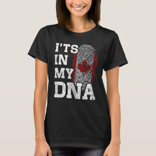 Camiseta Está no meu DNA canadense Impressão digital orgulh
