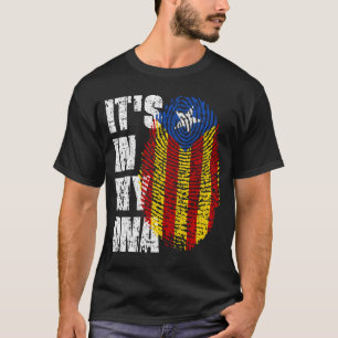 Camiseta ESTÁ NO MEU DNA Catalonia Flag Catalão