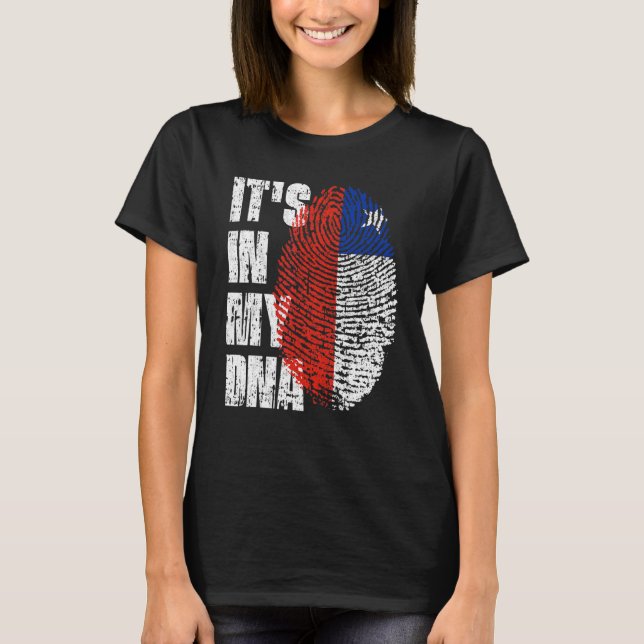 Camiseta Está no meu Dna Chile Sinalizador chileno (Frente)