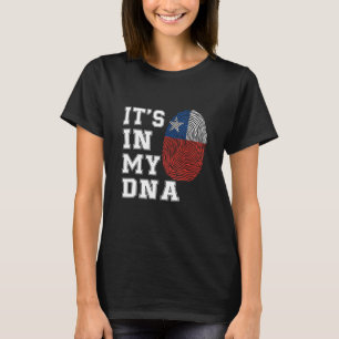 Camiseta Está no meu DNA Chileans Orgulhosas Bandeira do Ch