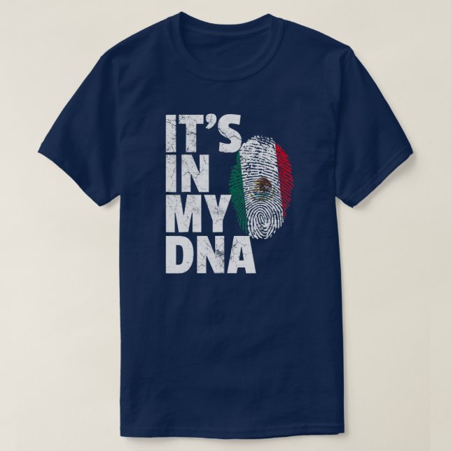Camiseta Está no meu DNA Cinco de Mayo, Bandeira mexicana,  (Frente do Design)