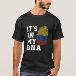 Camiseta Está no meu DNA Colombianos Orgulhosos Bandeira da