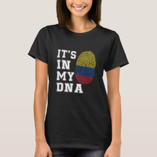 Camiseta Está no meu DNA Colombianos Orgulhosos Bandeira da