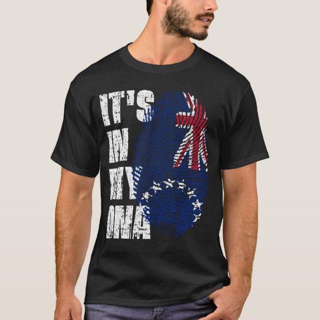 Camiseta Está no meu DNA Cook Islands Flag Boy Gift (Frente)