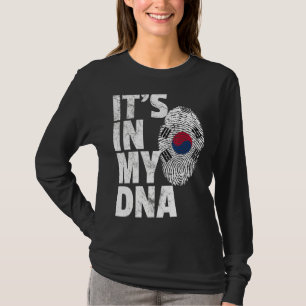 Camiseta Está no meu Dna Coreia do Sul Bandeira Souvenir