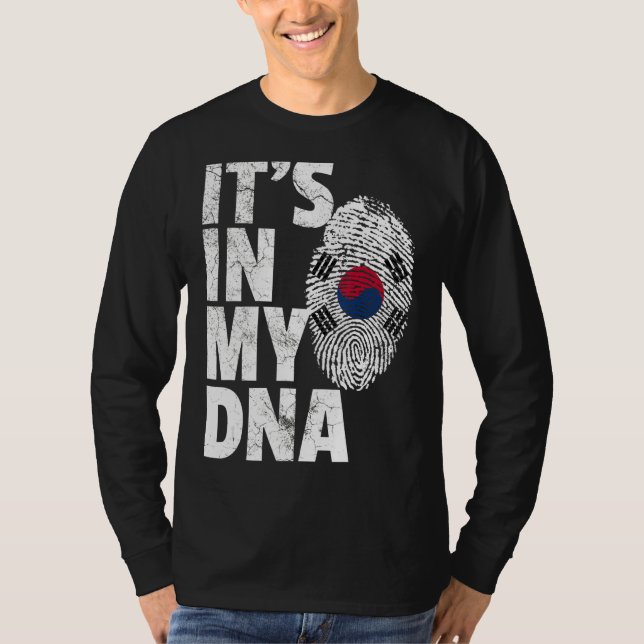 Camiseta Está no meu Dna Coreia do Sul Bandeira Souvenir (Frente)