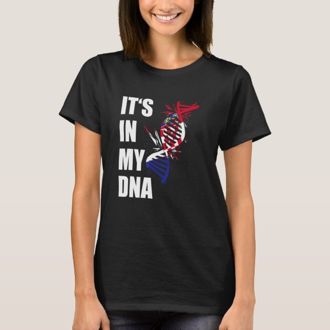 Camiseta Está no meu Dna Croata Flag Origine Croácia Roots (Frente)