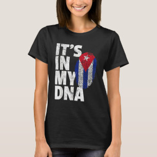 Camiseta Está no meu Dna Cuba Flag Orgulho Cubano Mente Mul