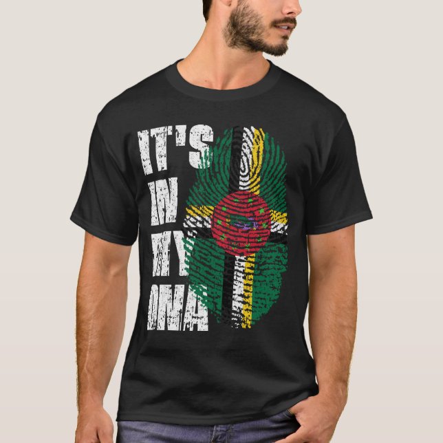 Camiseta Está no meu DNA, Dominica Flag Boy, presente (Frente)