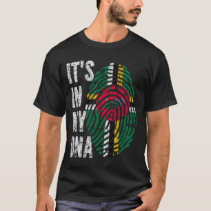 Camiseta Está no meu DNA Dominica Flag Men Mulheres Criança
