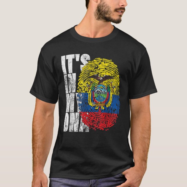Camiseta Está no meu DNA Equatoriano Oferece Ecu Latino-Ame (Frente)