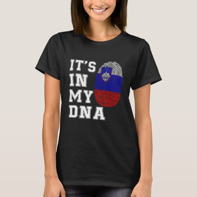 Camiseta Está no meu DNA Eslovenos Orgulhosos Bandeira da E (Frente)