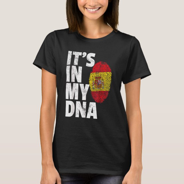 Camiseta Está no meu Dna Espanha Espanhola Orgulho Nacional (Frente)