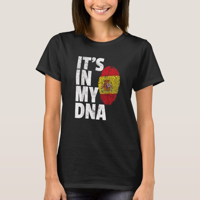 Camiseta Está no meu Dna Espanha Espanhola Orgulho Nacional (Frente)