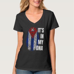 Camiseta Está no meu Dna Fingerprint Bandeira Cubana