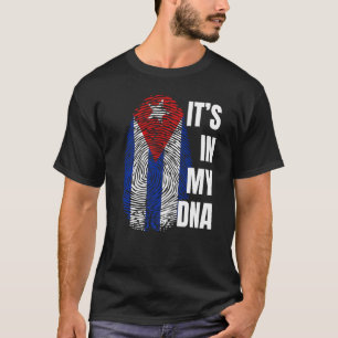 Camiseta Está no meu Dna Fingerprint Bandeira Cubana