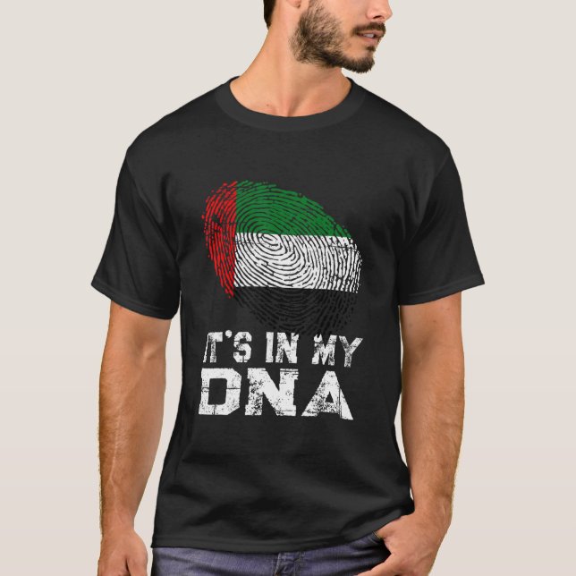 Camiseta Está no meu Dna Fingerprint Emirados Árabes Unidos (Frente)