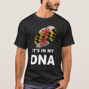 Camiseta Está no meu Dna Fingerprint, estado do Maryland, B