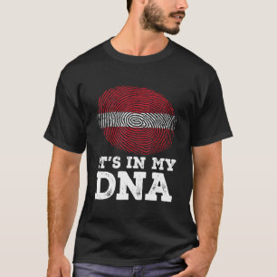 Camiseta Está no meu Dna Fingerprint Letão Patriótico