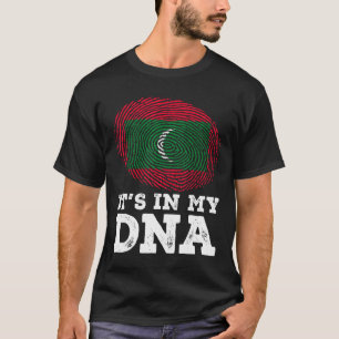 Camiseta Está no meu Dna Fingerprint Maldives Flag Patrioti