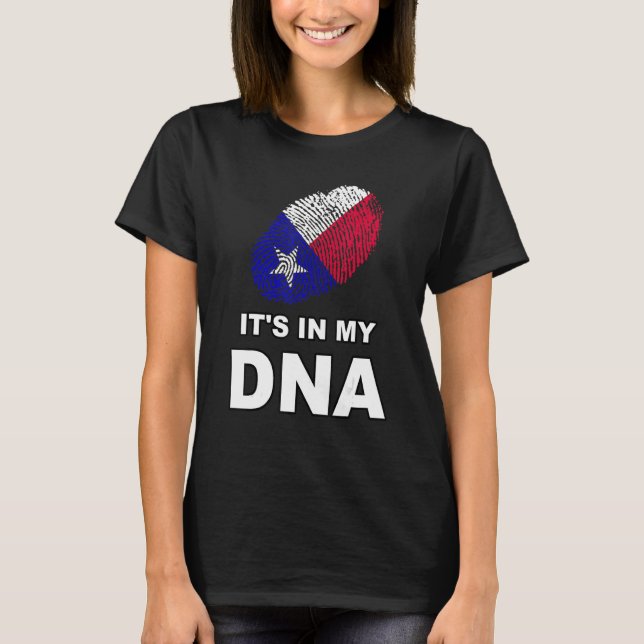 Camiseta Está no meu Dna Fingerprint Texas Texan Flag Thumb (Frente)