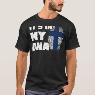 Camiseta Está no meu DNA Finlândia Sinalizador Homens Impri