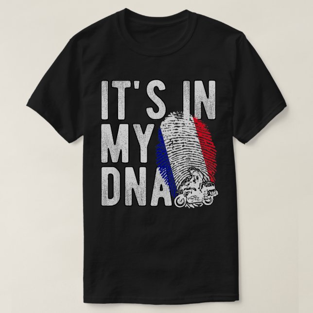 Camiseta Está no meu DNA França País Impressão francesa Mo (Frente do Design)