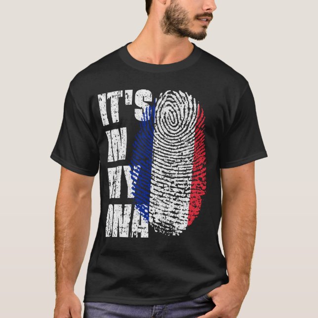 Camiseta Está no meu DNA France Flag Boy Gift (Frente)