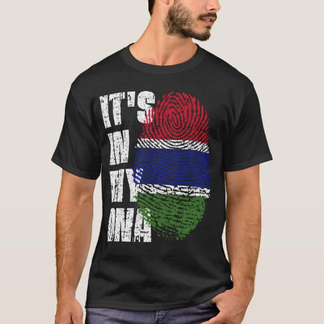 Camiseta Está no meu DNA Gambia Flag Boy Gift (Frente)