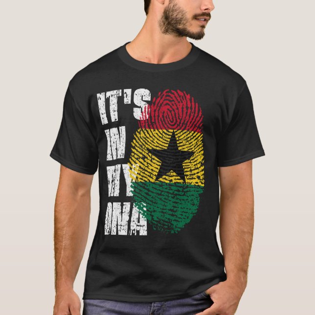 Camiseta Está no meu DNA Gana Flag Boy Gift (Frente)