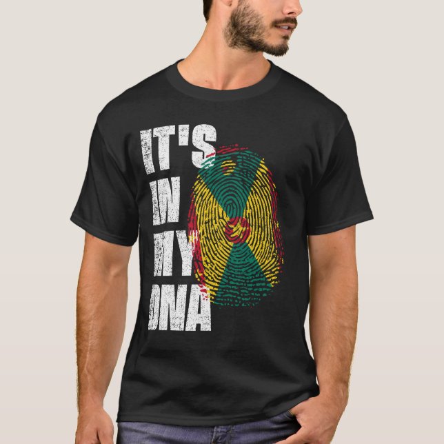 Camiseta ESTÁ NO MEU DNA Grenada Flag (Frente)