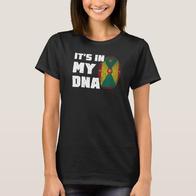 Camiseta Está no meu DNA, Grenada Flag. Homens Imprimidos M (Frente)