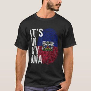 Camiseta Está no meu DNA Haiti Bandeira Orgulho da Vida Hai
