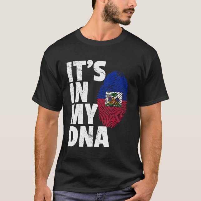 Camiseta Está No Meu Dna Haiti, País Do Orgulho Da Bandeira (Frente)