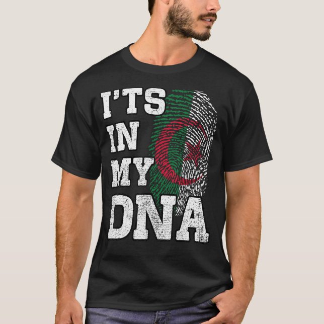 Camiseta Está no meu DNA, Impressão Argelina Orgulhosa Argé (Frente)