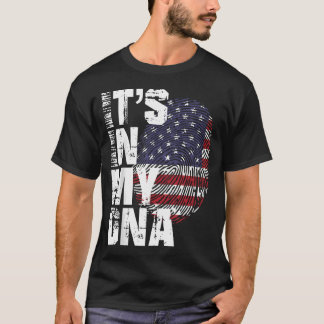 Camiseta Está No Meu Dna Impressão Digital Bandeira Dos EUA