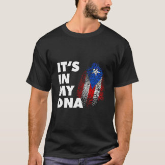 Camiseta Está No Meu Dna Impressão Digital Boricua Porto Ri