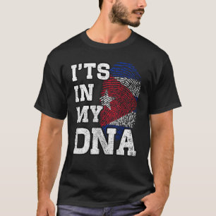 Camiseta Está no meu DNA, Impressão Digital Cubana, Ortodia
