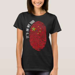 Camiseta Está no meu DNA Impressão digital da bandeira da C