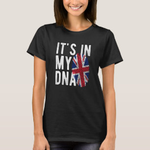 Camiseta Está no meu DNA Impressão Digital Union Jack Ilha 