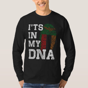 Camiseta Está no meu DNA Impressão Digital Zambiana Orgulho