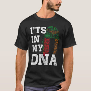 Camiseta Está no meu DNA Impressão digital zambiana Orgulho