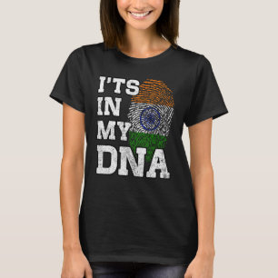 Camiseta Está no meu DNA Indiano Impressão Digital Orgulhos