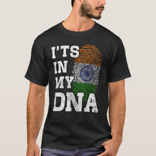 Camiseta Está no meu DNA Indiano Impressão Digital Orgulhos