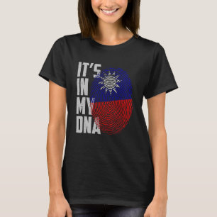 Camiseta Está no meu DNA, Indicador Taiwan de Bandeira