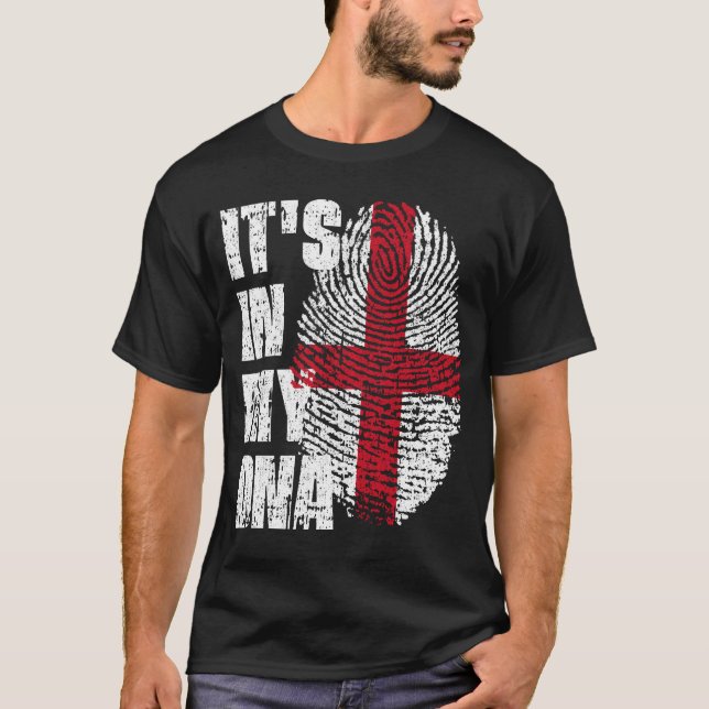 Camiseta ESTÁ NO MEU DNA Inglaterra Flag English (Frente)