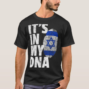 Camiseta ESTÁ NO MEU DNA Israel Bandeira do Orgulho Naciona