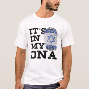 Camiseta Está no meu DNA Israelita Eu Amo Israel Bandeira 
