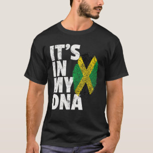 Camiseta Está no meu DNA, jamaicano, sinalizador jamaicano.