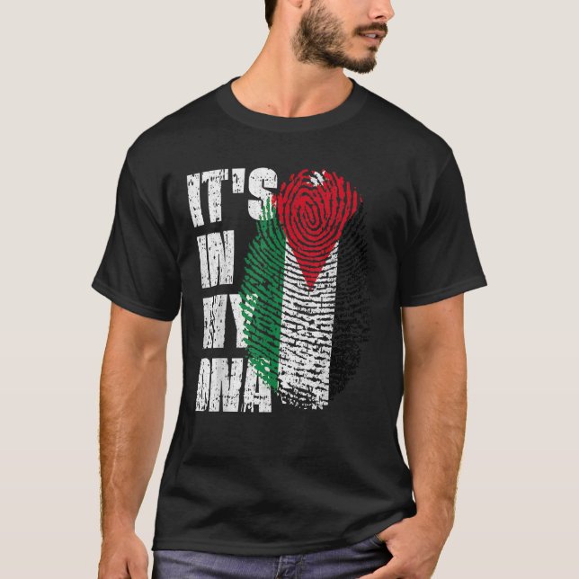 Camiseta Está no meu DNA Jordan Flag Jordanian T Shirt (Frente)